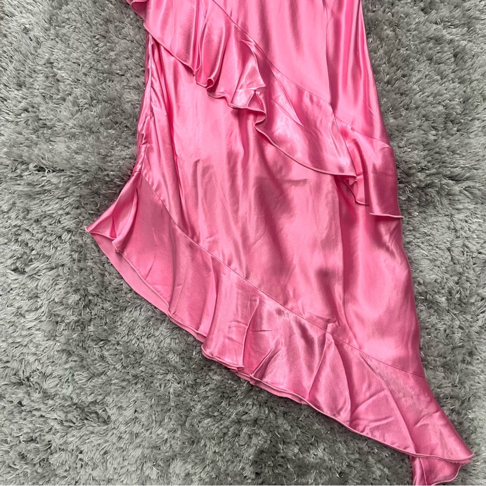 NWT H&M Flounced Satin Slip Dress - Picture 7 of 8